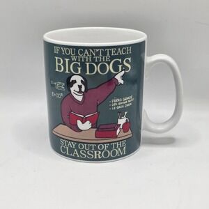 Big Dogs Mug Teal Teacher Parody Vintage 2001 Classroom Humor Coffee Cup Extra L